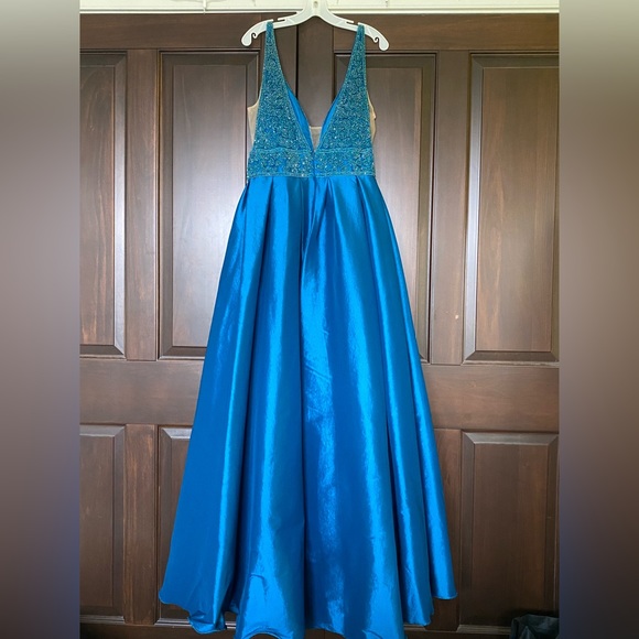 Teal Prom Dress - Picture 2 of 2